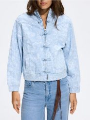 Jeansowa kurtka - niebieski. Niebieskie kurtki damskie Reserved, l, bez wzorów, z bawełny, bez kaptura. Za 259.99 zł.