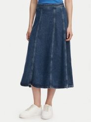 Tommy Hilfiger Spódnica jeansowa WW0WW49570 Niebieski Regular Fit. Niebieskie spódnice damskie Tommy Hilfiger, bez wzorów, z jeansu. Za 699.99 zł.