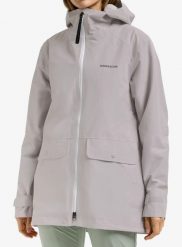 Kurtka przeciwdeszczowa damska Didriksons Gila Parka. Szare kurtki damskie Didriksons, l, z materiału, bez kaptura. Za 806.70 zł.