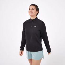Koszulka tenisowa długi rękaw damska Artengo Thermic. Czarne koszulki damskie ARTENGO, s, bez wzorów, z elastanu, bez kołnierzyka, bez ramiączek. Za 99.99 zł.