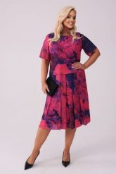 Szyfonowa sukienka Margerita kontrafałdy PLUS SIZE XXL WIOSNA. Czerwone sukienki damskie Moda Size Plus Iwanek, bez wzorów, z elastanu, eleganckie, bez ramiączek. Za 369.90 zł.