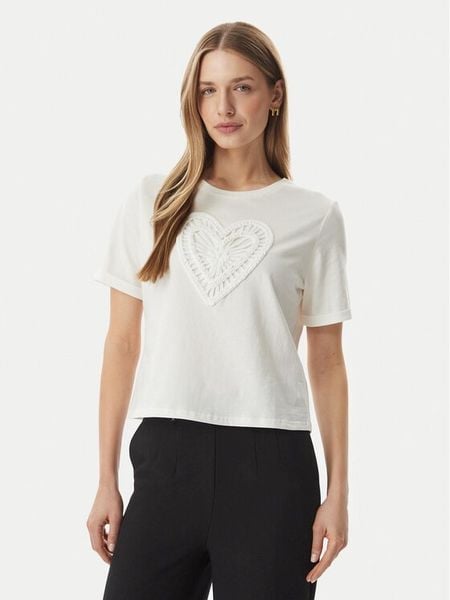 Morgan T-Shirt 261-DUROUJ Biały Regular Fit. Białe t-shirty damskie Morgan, s, bez wzorów, z bawełny, bez kołnierzyka. Za 115.99 zł.