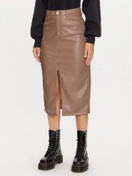 ONLY Spódnica z imitacji skóry Kiri 15324778 Brązowy Regular Fit. Brązowe spódnice damskie Only, m, bez wzorów, ze skóry. Za 89.99 zł.