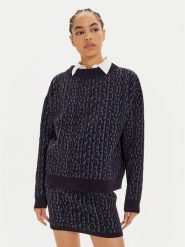 Patrizia Pepe Sweter 2K0268 K210 Granatowy Regular Fit. Niebieskie swetry klasyczne damskie Patrizia Pepe, z syntetyku, bez kołnierzyka. Za 459.99 zł.