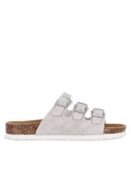 CRUZ Klapki Santa CR192185 Szary. Szare klapki damskie CRUZ, bez wzorów, ze skóry, bez obcasa, bez zapięcia. Za 169.99 zł.