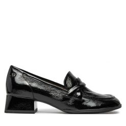 Półbuty Caprice. Czarne czółenka damskie Caprice, bez wzorów, bez obcasa, na obcasie, bez zapięcia. Za 329.99 zł.