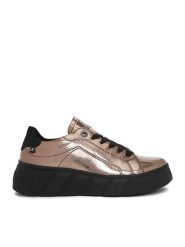 Rieker Sneakersy W2601-91 Złoty. Żółte obuwie sportowe damskie Rieker, z lakierowanej skóry, bez zapięcia. Za 389.99 zł.