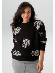 Aniston Sweter w kolorze czarnym rozmiar: 54. Czarne swetry klasyczne damskie Aniston, bez kołnierzyka. Za 90.95 zł.