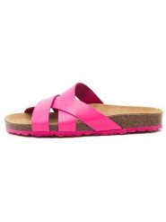 Billowy Skórzane klapki w kolorze różowym rozmiar: 39. Różowe klapki damskie Billowy, bez wzorów, z otwartym noskiem, bez obcasa, bez zapięcia. Za 73.93 zł.