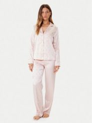 Guess Piżama O5BX05 W4732 Różowy Regular Fit. Czerwone piżamy damskie Guess, z aplikacjami, z syntetyku, bez ramiączek. Za 559.99 zł.