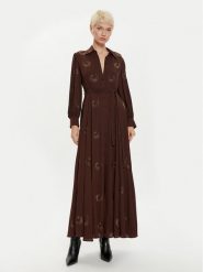 PINKO Sukienka koszulowa 104432 A289 Brązowy Regular Fit. Brązowe sukienki damskie Pinko, bez wzorów, z syntetyku, bez ramiączek. Za 3,299.00 zł.