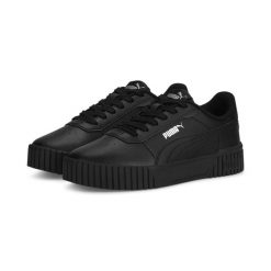 Młodzieżowe sneakersy Carina 2.0 PUMA Black Silver Metallic metallic. Czarna obuwie sportowe casual damskie Puma, z gumy, bez zapięcia, trekkingowe. W wyprzedaży za 189.00 zł.