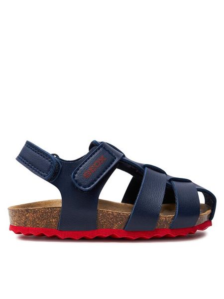 Geox Sandały B Sandal Chalki Boy B452QA 000BC C0735 M Granatowy. Niebieskie sandały chłopięce Geox, ze skóry, bez zapięcia. Za 209.99 zł.