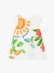 Mayoral Sukienka codzienna 3934 Biały Regular Fit. Białe sukienki dziewczęce Mayoral, bez wzorów, z bawełny, bez ramiączek, proste. Za 129.99 zł.