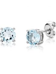 Revoni Złote kolczyki-wkrętki z topazami rozmiar: onesize. Niebieskie kolczyki damskie Revoni, z topazem, złote. Za 674.99 zł.