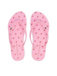 Tommy Hilfiger Japonki Repeat Logo Platform FW0FW09199 Różowy. Czerwone klapki damskie Tommy Hilfiger, bez wzorów, z syntetyku, bez obcasa, bez zapięcia. Za 209.99 zł.