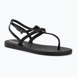 Sandały damskie Ipanema Atena. Czarne sandały damskie Ipanema, bez wzorów, z materiału, bez obcasa, bez zapięcia. Za 119.99 zł.