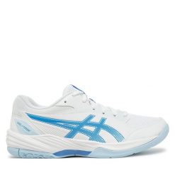 Buty halowe Asics. Białe obuwie sportowe casual damskie Asics, bez zapięcia. Za 399.99 zł.