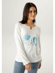 Aniston Koszulka w kolorze białym rozmiar: 44. Białe bluzki damskie Aniston, bez wzorów, bez kołnierzyka, bez ramiączek. Za 126.99 zł.