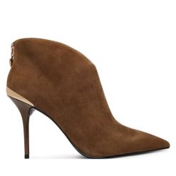 Botki LOVE MOSCHINO. Brązowe botki damskie Love Moschino, bez obcasa, na szpilce, bez zapięcia. Za 1,339.00 zł.