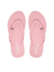 Guess Japonki E6GZ14 BB00F Różowy jasny. Czerwone klapki damskie Guess, z aplikacjami, z syntetyku, bez obcasa, bez zapięcia. Za 179.99 zł.