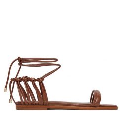 Sandały Patrizia Pepe. Brązowe sandały damskie Patrizia Pepe, bez wzorów, bez obcasa, na płaskiej podeszwie, bez zapięcia. Za 919.99 zł.