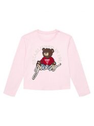 Guess Bluzka J4BI10 I3Z14 Różowy Regular Fit. Czerwone bluzki i koszule dziewczęce Guess, z aplikacjami, z bawełny, bez kołnierzyka, bez ramiączek. Za 119.99 zł.