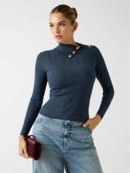 Guess Sweter 180412 Niebieski Classic Fit. Niebieskie swetry klasyczne damskie Guess, xxl, bez kołnierzyka. Za 395.00 zł.