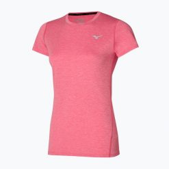 Koszulka do biegania damska Mizuno Impulse Core Tee. Czerwone koszulki damskie Mizuno, bez wzorów, bez kołnierzyka, bez ramiączek. Za 109.99 zł.
