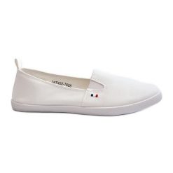 Tenisówki Trampki Slip-On Damskie Białe Adrancia. Białe trampki damskie bez wzorów, bez zapięcia. Za 92.80 zł.