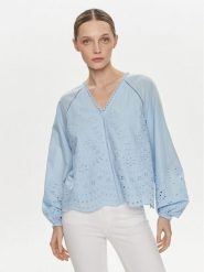 YAS Bluzka Luma 26032810 Błękitny Regular Fit. Niebieskie bluzki damskie YAS, xs, bez wzorów, z bawełny, bez kołnierzyka, bez ramiączek. Za 349.99 zł.