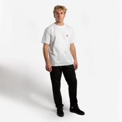 Spodnie chinos na deskorolkę CN500 Heavy czarne. Czarne spodnie materiałowe damskie Decathlon, bez wzorów, z bawełny. Za 139.99 zł.