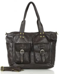 Shopper bag skórzany XLMARCO MAZZINI c. brąz v232c. Shopper bag bez wzorów, ze skóry, bez dodatków. Za 569.05 zł.