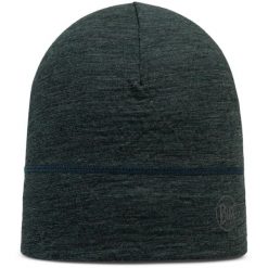 Czapka BUFF MERINO LIGHTWEIGHT BEANIE MULTISTRIPES FOREST. Szare czapki damskie Buff, bez wzorów. Za 123.99 zł.