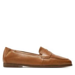 Mokasyny Tamaris. Brązowe mokasyny damskie Tamaris, bez obcasa. Za 299.99 zł.