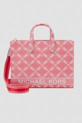 MICHAEL KORS Karolowa shopperka LG Grab Tote. Czerwone shopper bag Michael Kors, z tkaniny, bez dodatków. W wyprzedaży za 999.99 zł.