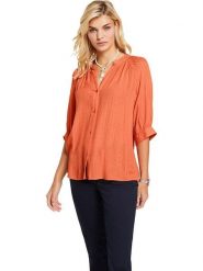 Heine Bluzka w kolorze pomarańczowym rozmiar: 48. Pomarańczowe bluzki damskie Heine, bez wzorów, z wiskozy, bez kołnierzyka, bez ramiączek. Za 117.73 zł.