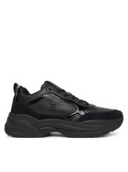 Tommy Hilfiger Sneakersy Chunky Runner Patent FW0FW08840 Czarny. Czarne obuwie sportowe damskie Tommy Hilfiger, ze skóry, bez zapięcia. Za 479.99 zł.