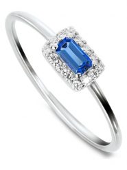 DIA DIAMONDS Srebrny pierścionek z diamentami i szafirem rozmiar: 52. Niebieskie pierścionki damskie DIA DIAMONDS, z diamentem, srebrne. Za 439.95 zł.