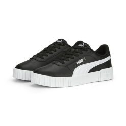 Damskie sneakersy Carina 2.0 PUMA Black White Silver Metallic. Białe obuwie sportowe damskie Puma, bez zapięcia, tenisowe. Za 276.00 zł.