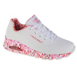 Damskie UNO LOVING LOVE Sneakersy Biały / Czerwony / Różowy. Białe obuwie sportowe damskie Skechers, z gumy, bez zapięcia, trekkingowe. Za 349.00 zł.