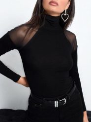 Milan Kiss Koszulka w kolorze czarnym rozmiar: M. Czarne bluzki damskie Milan Kiss, m, bez wzorów, bez kołnierzyka, bez ramiączek. Za 113.99 zł.