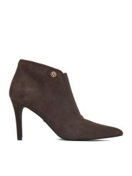 MEXX Botki EO-CD24-204H-3 Brązowy. Brązowe botki damskie Mexx, ze skóry, bez obcasa, na szpilce, bez zapięcia. Za 399.99 zł.