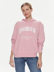 Guess Bluza V2YQ02 FL04D Różowy Regular Fit. Czerwone bluzy damskie Guess, s, z aplikacjami, z bawełny, bez kaptura. Za 399.99 zł.