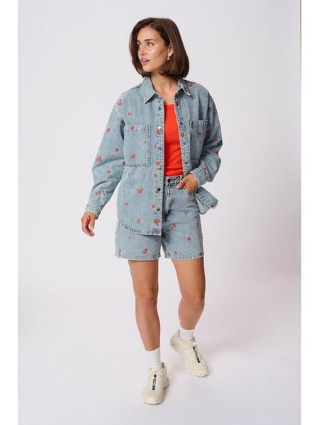 Kaffe Kurtka dżinsowa w kolorze błękitnym rozmiar: 44. Niebieskie kurtki damskie Kaffe, z aplikacjami, z bawełny, bez kaptura. Za 131.12 zł.