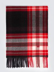 BIG STAR Szal w kolorze czarno-czerwonym - 164 x 35 cm rozmiar: onesize. Czarne szaliki damskie Big Star, bez wzorów, z materiału. Za 64.99 zł.