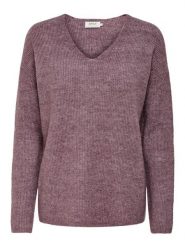 ONLY Sweter "Camilla" w kolorze ciemnofioletowym rozmiar: M. Różowe swetry klasyczne damskie Only, m, ze splotem, bez kołnierzyka. Za 88.02 zł.