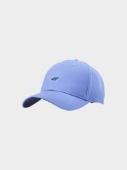 4F Czapka z daszkiem strapback uniseks - niebieska L/XL. Niebieskie czapki z daszkiem damskie 4F, na lato, bez wzorów, z bawełny. W wyprzedaży za 29.99 zł.