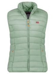 Geographical Norway Kamizelka pikowana "Vatikolor" w kolorze jasnozielonym rozmiar: M. Zielone kamizelki damskie Geographical Norway, m, bez wzorów, bez kaptura. Za 115.95 zł.