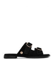 U.S. Polo Assn. Klapki EO-KATYA001W/6S1 Czarny. Czarne klapki damskie U.S. Polo Assn., bez wzorów, ze skóry, bez obcasa, bez zapięcia. Za 269.99 zł.